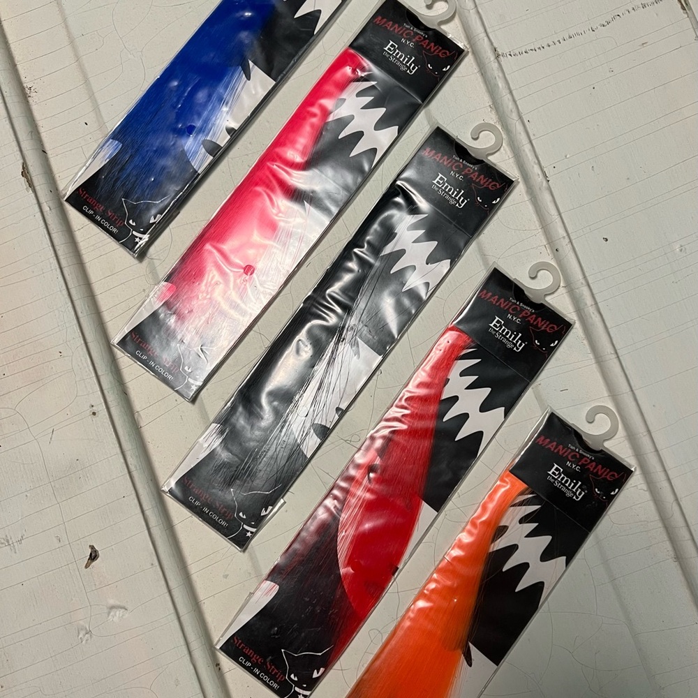 Manic Panic Emily the Strange Hair Extensions in Blue, Pink, Red, Orange and Blk